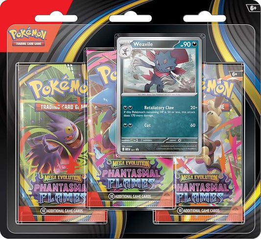 [ME02] Pokemon TCG Mega Evolution - Phantasmal Flames 3 Pack Blister