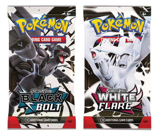 Pokemon Black Bolt And White Flare Booster Pack (一袋各6包）